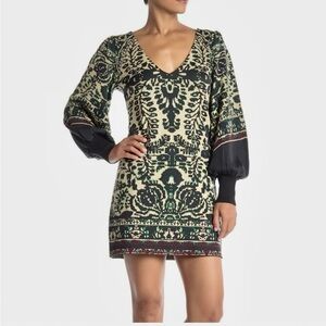 Free People Women's Music & Lyrics Sweater Puff Long Sleeve Mini Dress
